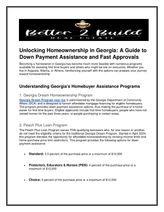 unlocking homeownership in georgia a guide