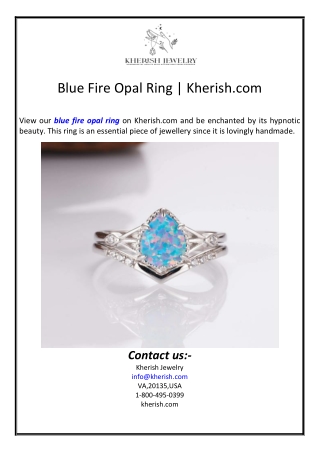 Blue Fire Opal Ring | Kherish.com