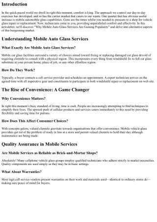 Why Mobile Auto Glass Services Are Gaining Popularity