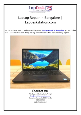 Laptop Repair In Bangalore | Lapdeskstation.com