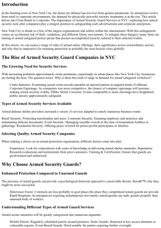 **From Retail to Corporate: The Importance of Armed Security Guard Services in N