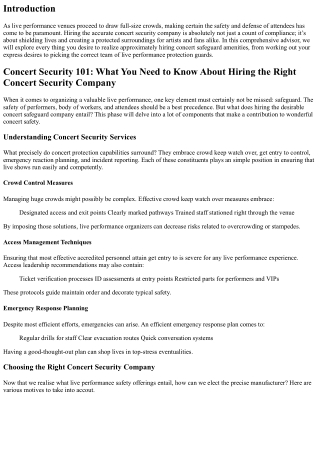 Concert Security 101: What You Need to Know About Hiring the Right Concert Secur