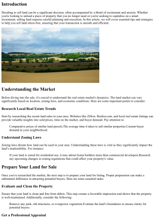 Sell Land Stress-Free: Tips for a Smooth Transaction