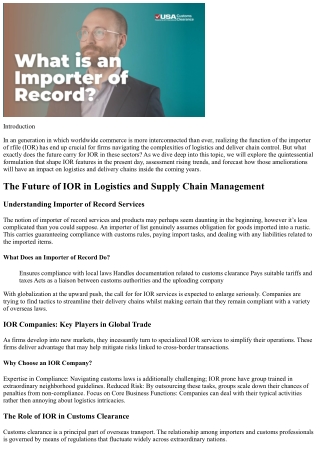 The Future of IOR in Logistics and Supply Chain Management