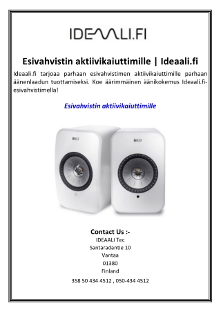 Esivahvistin aktiivikaiuttimille  Ideaali.fi