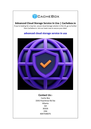 advanced cloud storage service in usa cachebox