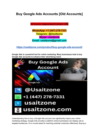 Buy Google Ads Accounts [Old Accounts]