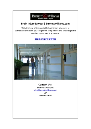 Brain Injury Lawyer | Burnettwilliams.com