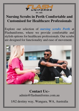 Nursing Scrubs in Perth Comfortable and Customised for Healthcare Professionals