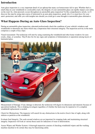 What Happens During an Auto Glass Inspection?