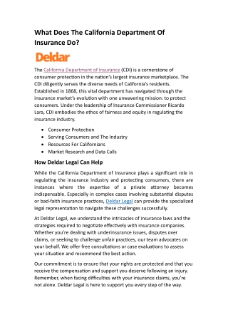 What Does The California Department Of Insurance Do?