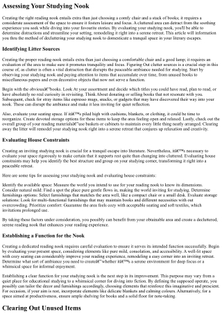 assessing your studying nook