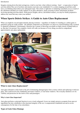 When Sports Debris Strikes: A Guide to Auto Glass Replacement