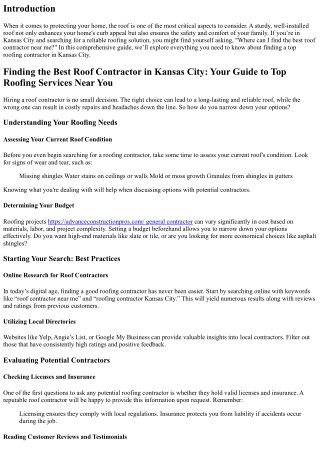 Finding the Best Roof Contractor in Kansas City: Your Guide to Top Roofing Servi