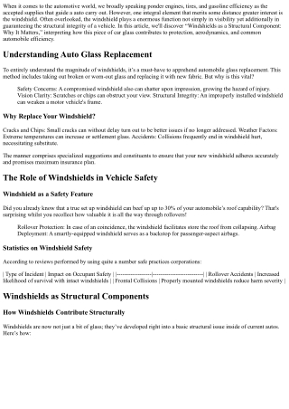 Windshields as a Structural Component: Why It Matters