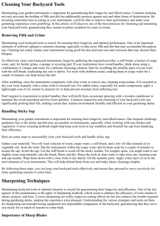 cleaning your backyard tools