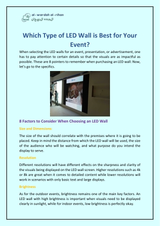 Which Type of LED Wall is Best for Your Event?