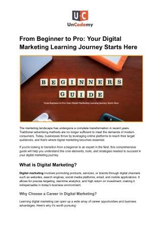 from beginner to pro your digital marketing