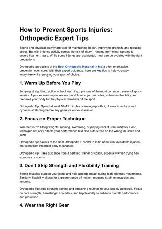 How to Prevent Sports Injuries_ Orthopedic Expert Tips