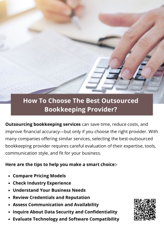 How To Choose The Best Outsourced Bookkeeping Provider?