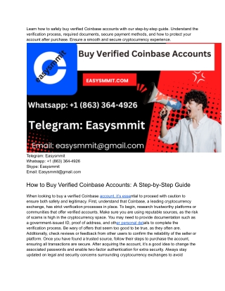 How To Buy, Verified coinbase Accounts In 2025