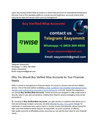 How To Buy, Verified wise Accounts In 2025