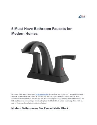 5 Must-Have Bathroom Faucets for Modern Homes