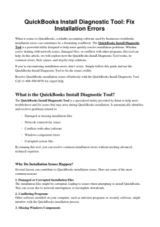 quickbooks install diagnostic tool