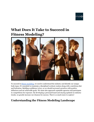 what does it take to succeed in fitness modeling