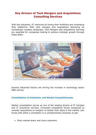 Key Drivers of Tech Mergers and Acquisitions Consulting Services