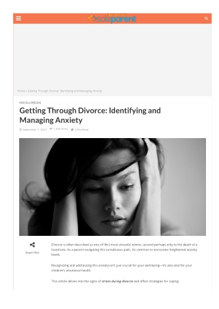 Getting Through Divorce Identifying and Managing Anxiety