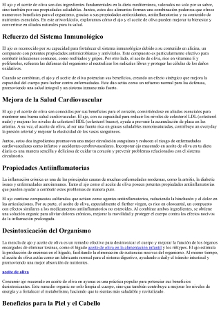 Propiedades Curativas del Ajo con Aceite de Oliva