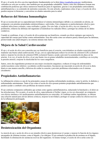 Propiedades Curativas del Ajo con Aceite de Oliva
