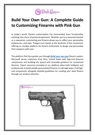 build your own gun a complete guide