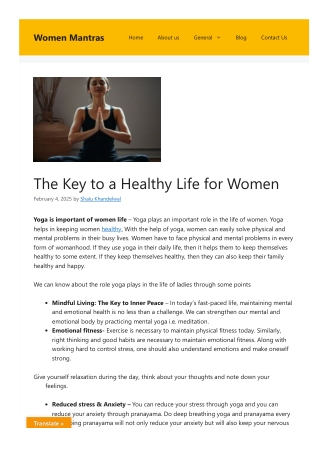Healthy Life for Women: Tips for Wellness and Vitality":