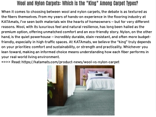 Wool and Nylon Carpets: Which is the "King" Among Carpet Types?