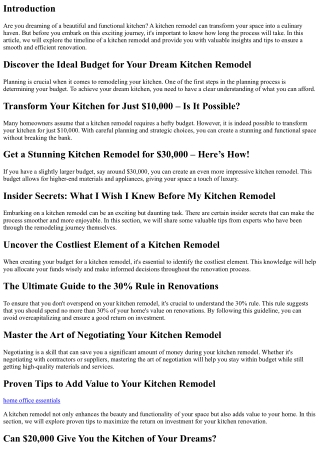 How Long Does a Kitchen Remodel Really Take? Find Out!