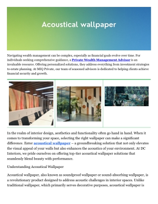 acoustical wallpaper