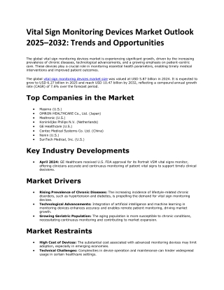 vital sign monitoring devices market outlook 2025