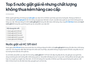 Top 5 nước giặt giá rẻ nhưng chất lượng không thua kém hàng cao cấp