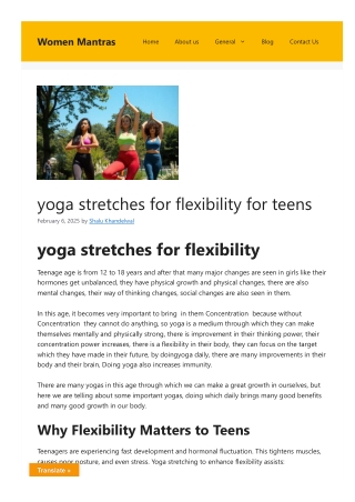 Best Yoga Stretches to Improve Flexibility and Mobility"