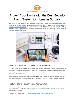 protect your home with the best security alarm