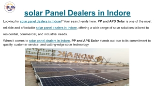 solar Panel Dealers in Indore
