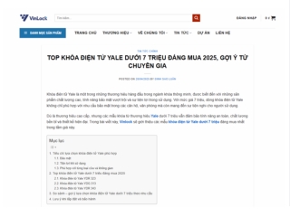 TOP KHÓA ĐIỆN TỬ YALE DƯỚI 7 TRIỆU ĐÁNG MUA 2025, GỢI Ý TỪ CHUYÊN GIA
