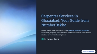 Craftsmanship at Your Doorstep: Reliable Carpenter Services in Ghaziabad