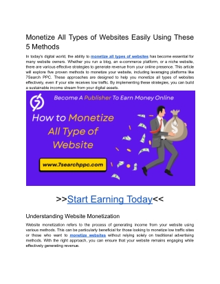 monetize all types of websites easily using these