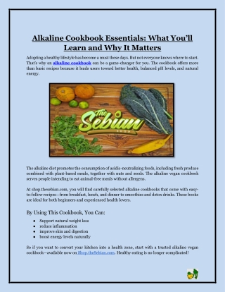 alkaline cookbook essentials what you ll learn