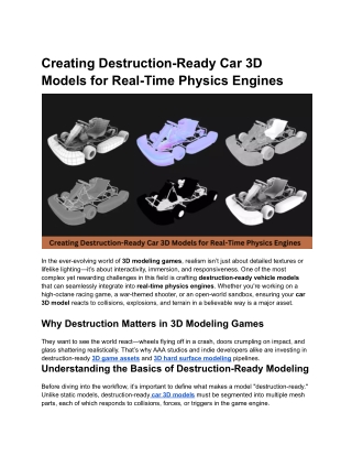 creating destruction ready car 3d models for real