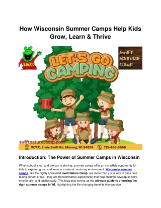 How Wisconsin Summer Camps Help Kids Grow, Learn & Thrive