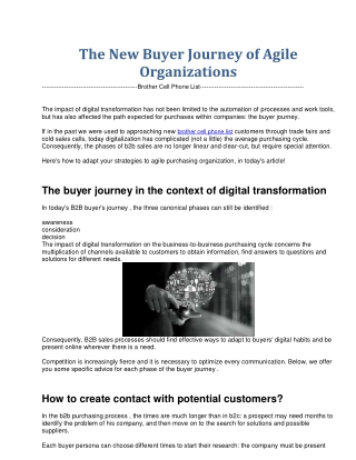 the new buyer journey of agile organizations